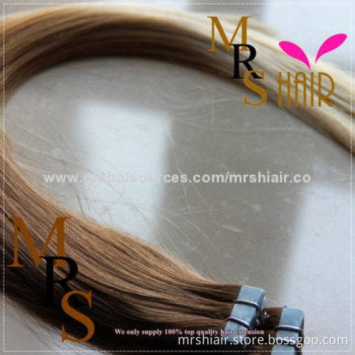 22-inch mixed color T6#/12#/27# human straight tape in hair extensions